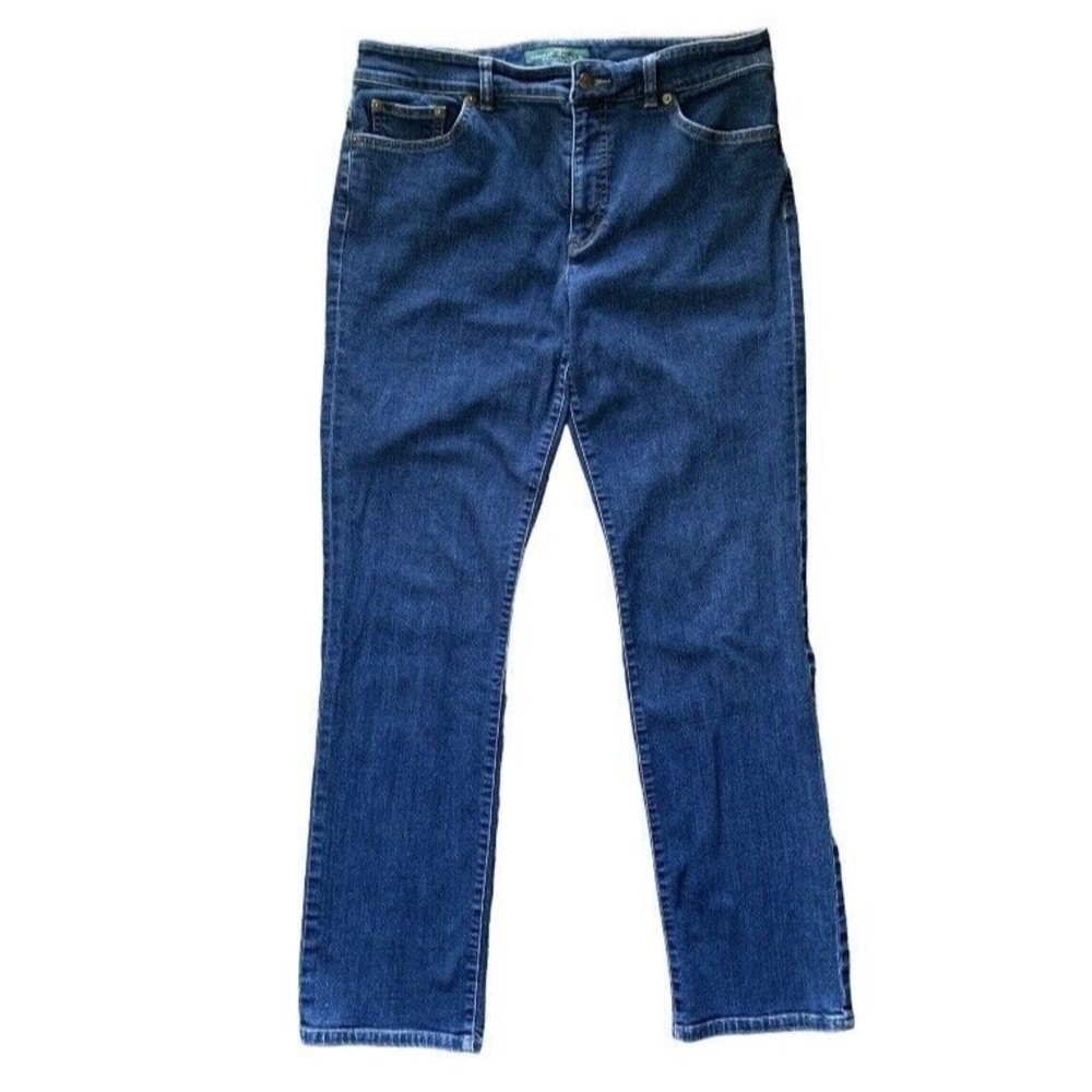 LRL Ralph Lauren Jeans Co Womens 12 Blue Heritage Straight Mid Rise Dark Wash